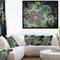 Designart - Symmetrical Green Fractal Flower - Large Floral Art Canvas Print in Black Frame